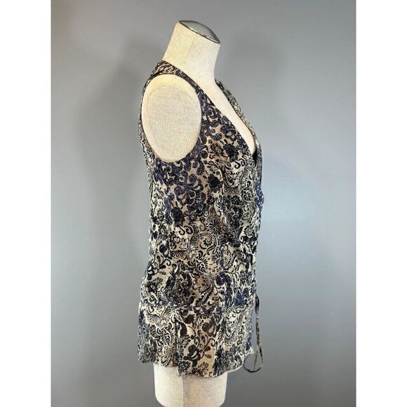 Ann Taylor NWT Floral Tank in Blue Size 4 - Picture 2 of 5